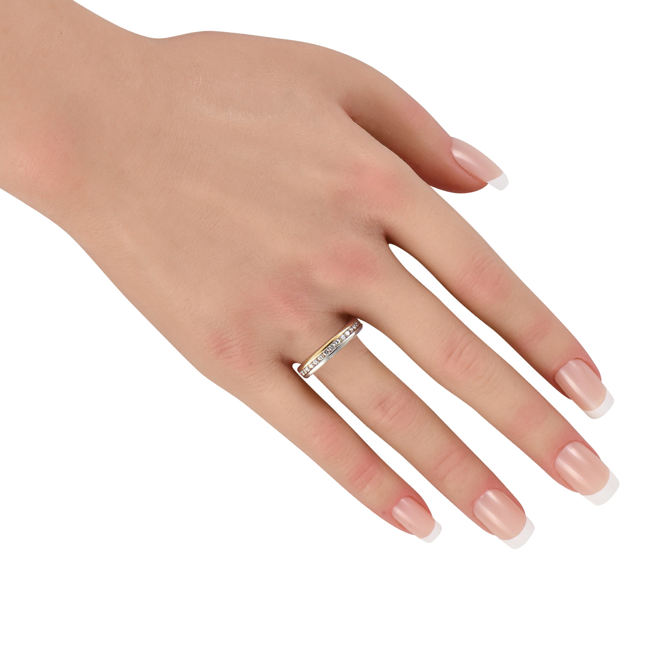18K Yellow and White Gold 1.08ct Diamond Eternity Ring
