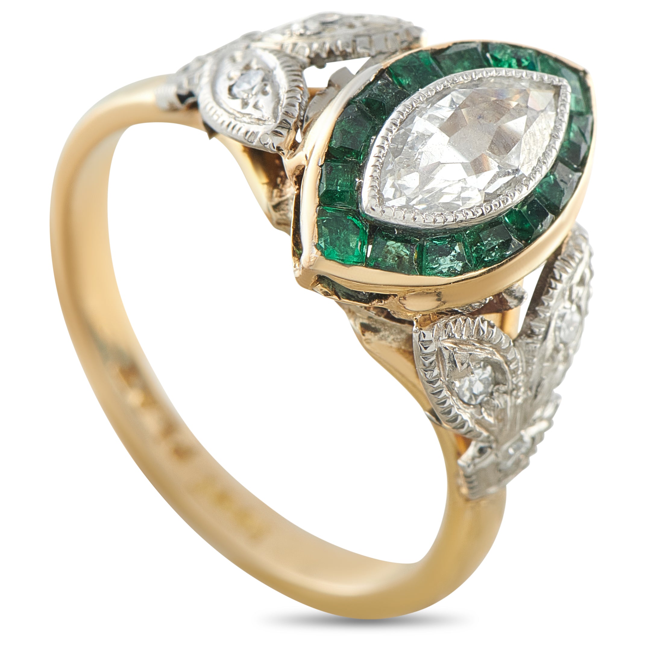 Antique 18K Yellow Gold 0.30ct Diamond Ring