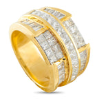 18K Yellow Gold 3.12ct Diamond Tiered Ring