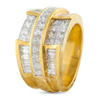 18K Yellow Gold 3.12ct Diamond Tiered Ring