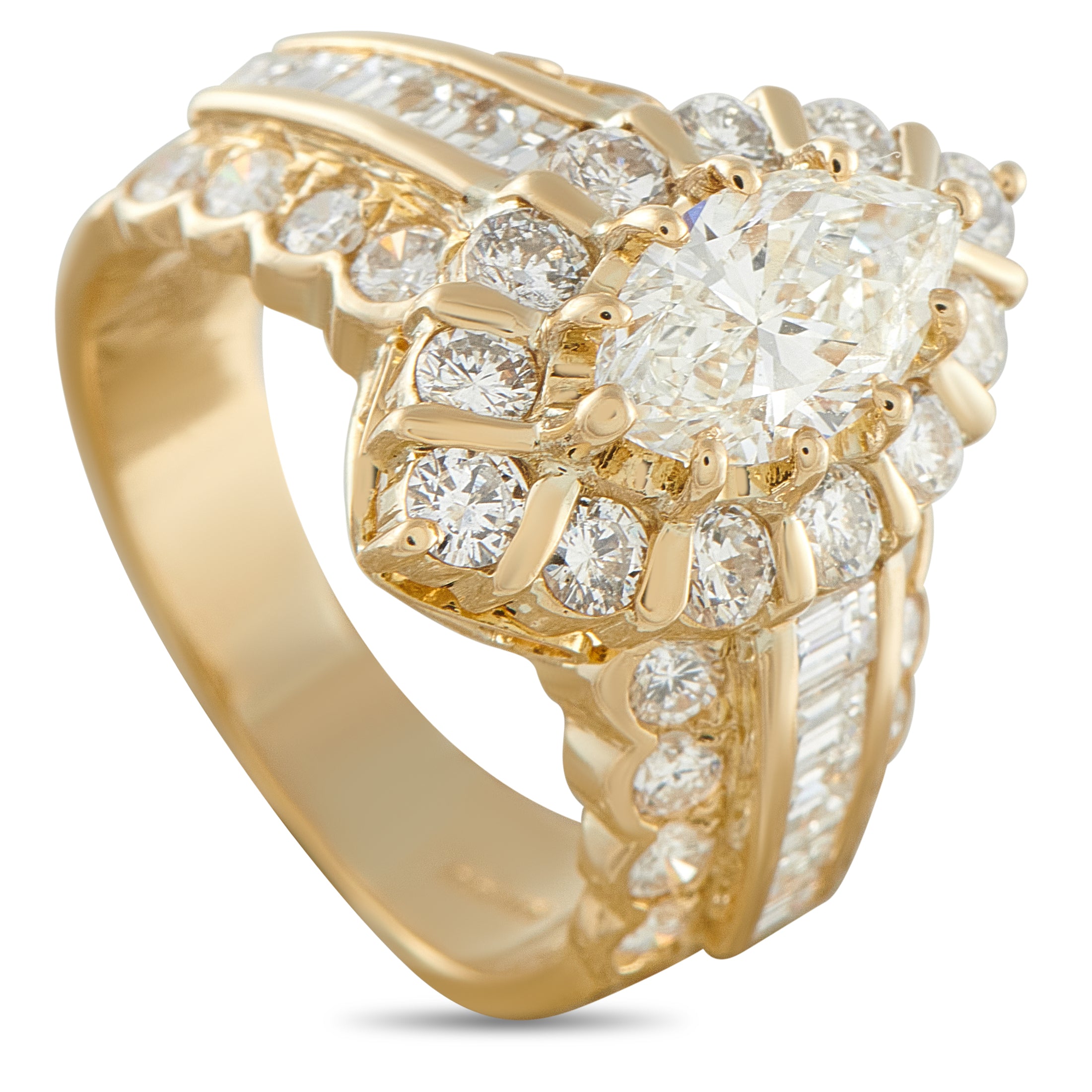 18K Yellow Gold 2.88ct Diamond Ring