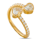 18K Yellow Gold 1.55ct Diamond Bypass Heart Ring