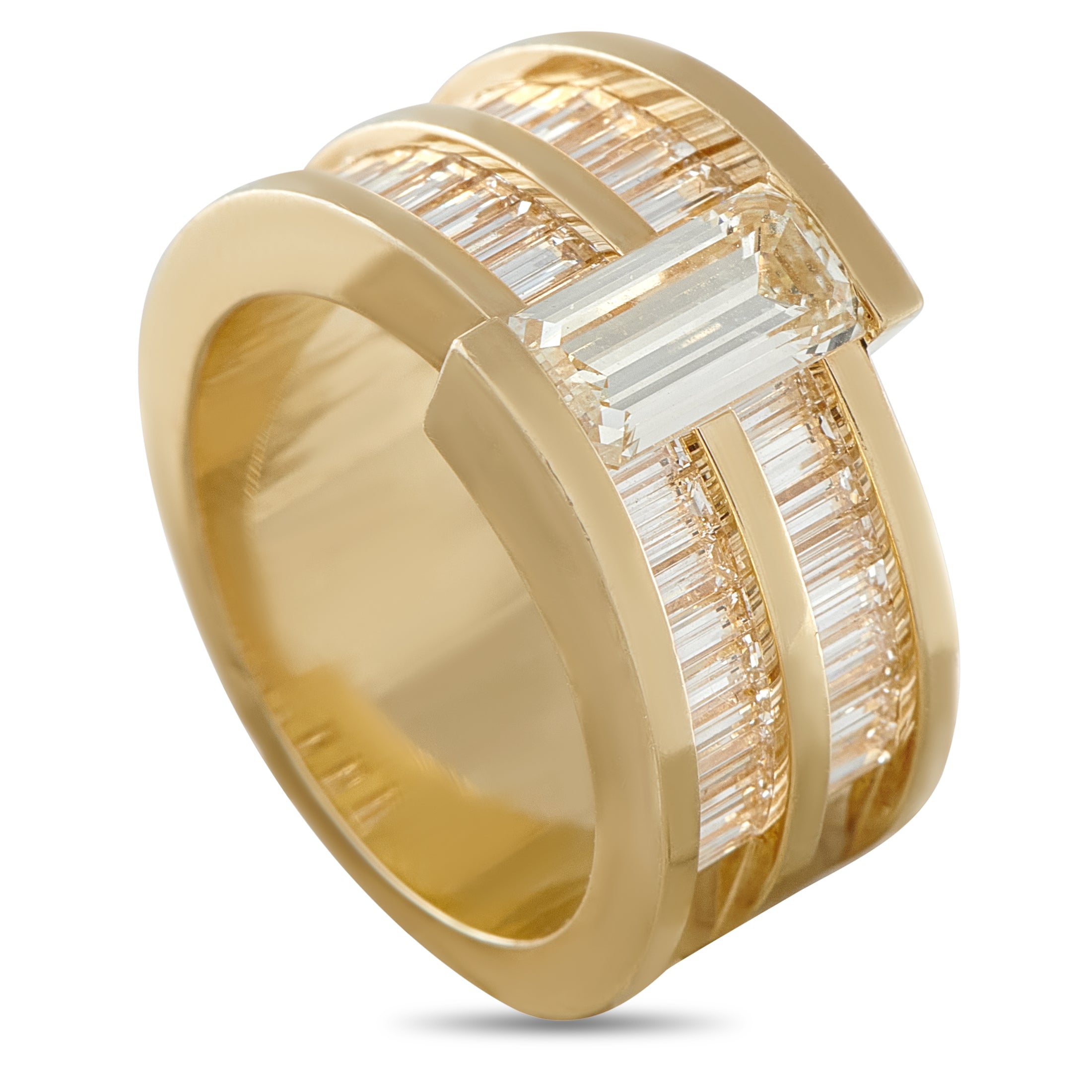18K Yellow Gold 3.29ct Diamond Ring