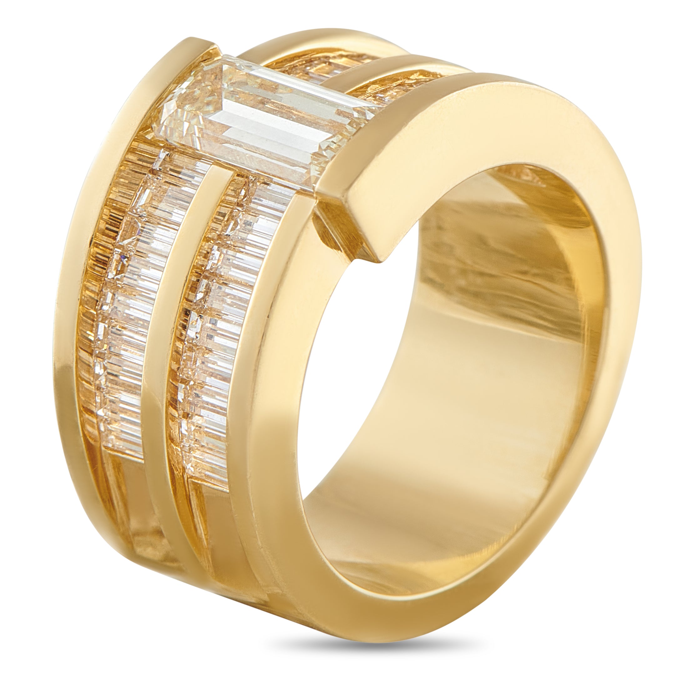 18K Yellow Gold 3.29ct Diamond Ring