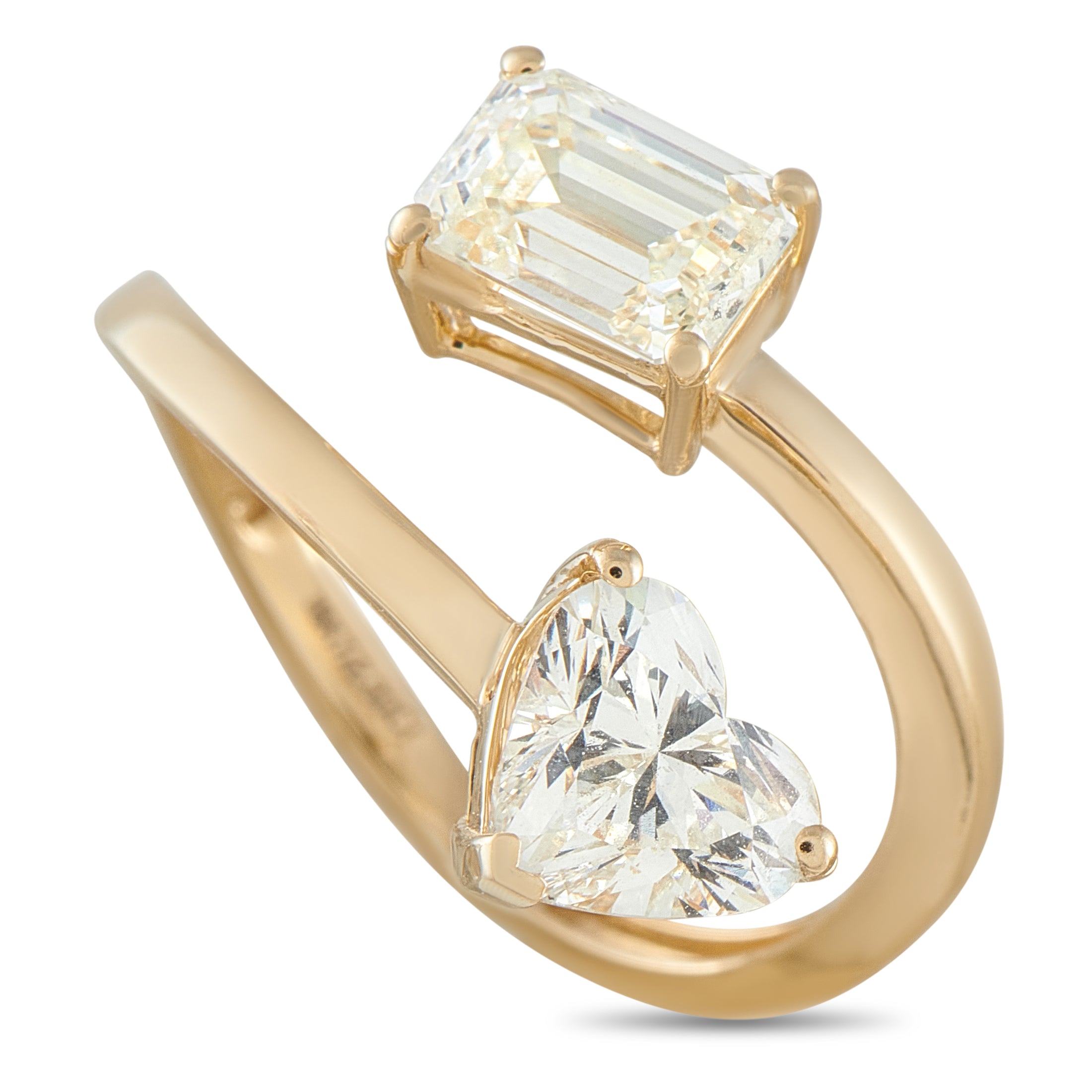18K Yellow Gold 2.0ct Diamond Bypass Ring