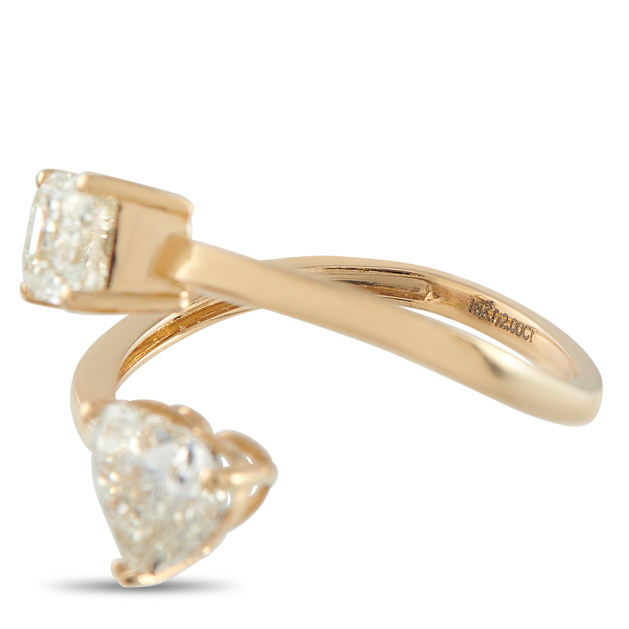 18K Yellow Gold 2.0ct Diamond Bypass Ring
