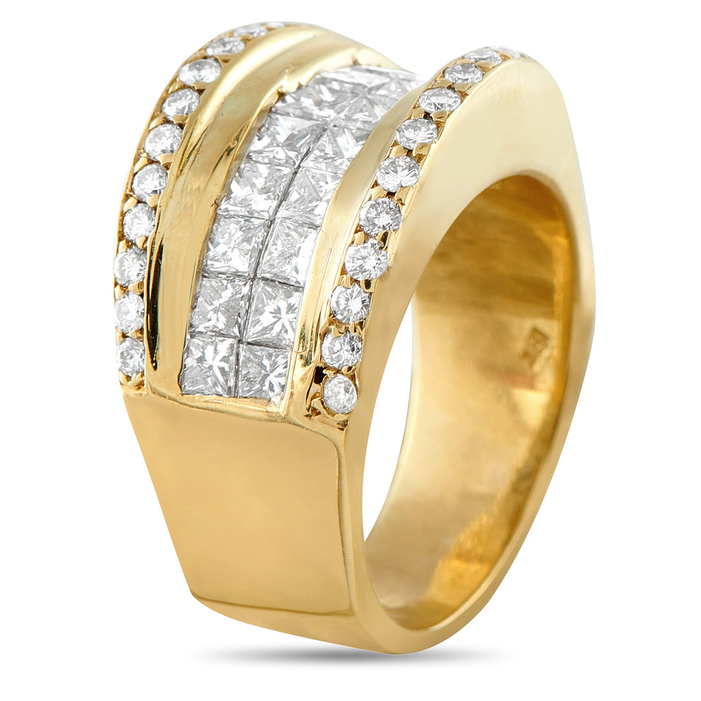 18K Yellow Gold 2.10ct Diamond Multi-Row Band