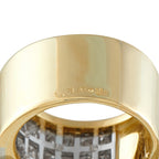 18K Yellow Gold 2.88ct Diamond Three-Row Princess Cut Channel Band