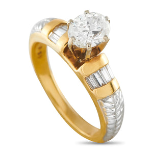 18K Yellow Gold 1.10ct Diamond Ring