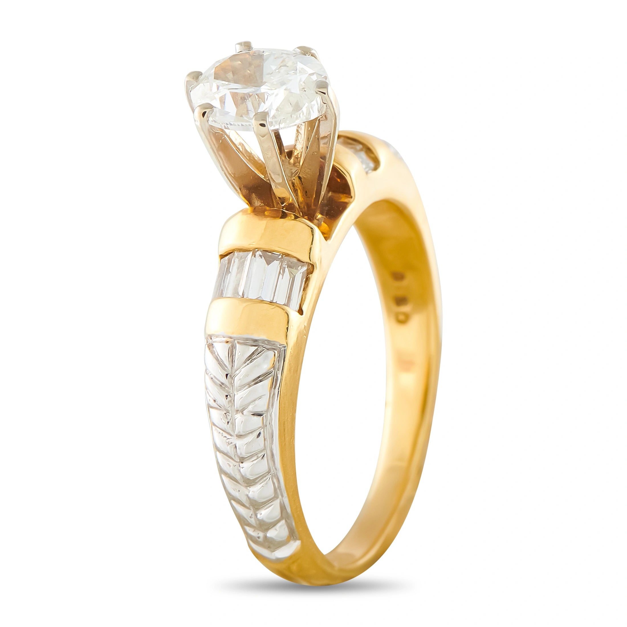 18K Yellow Gold 1.10ct Diamond Ring
