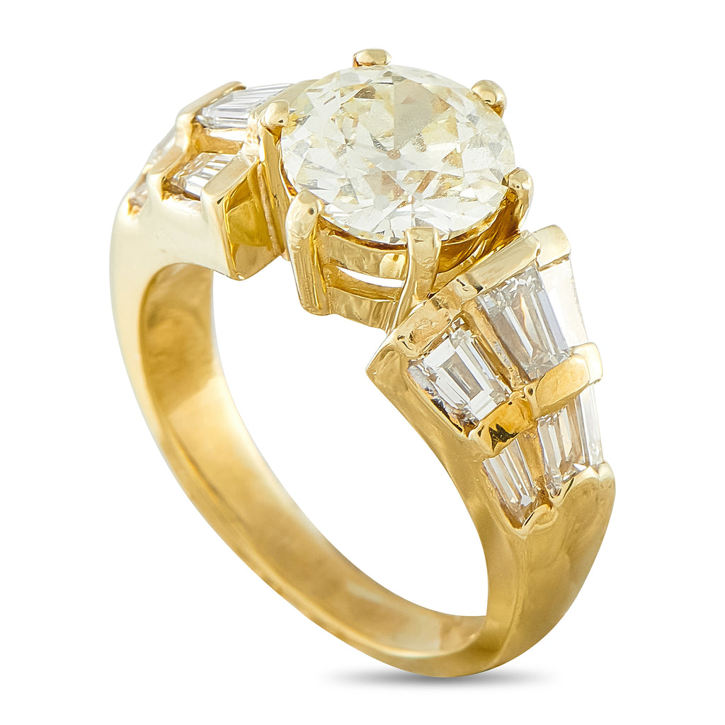 18K Yellow Gold 3.16ct Diamond Ring
