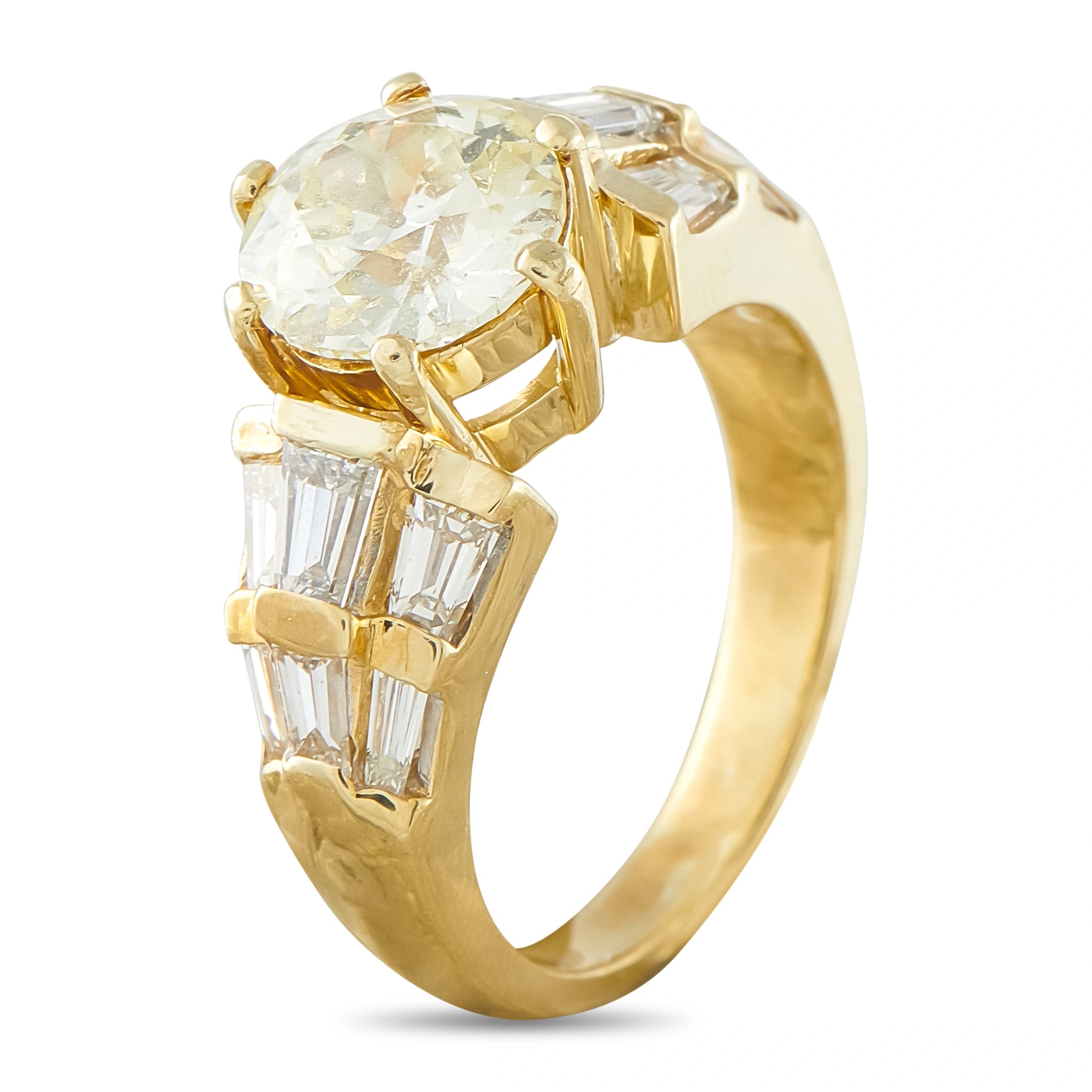 18K Yellow Gold 3.16ct Diamond Ring