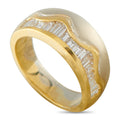 18K yellow gold diamond ring with baguette stone channel setting