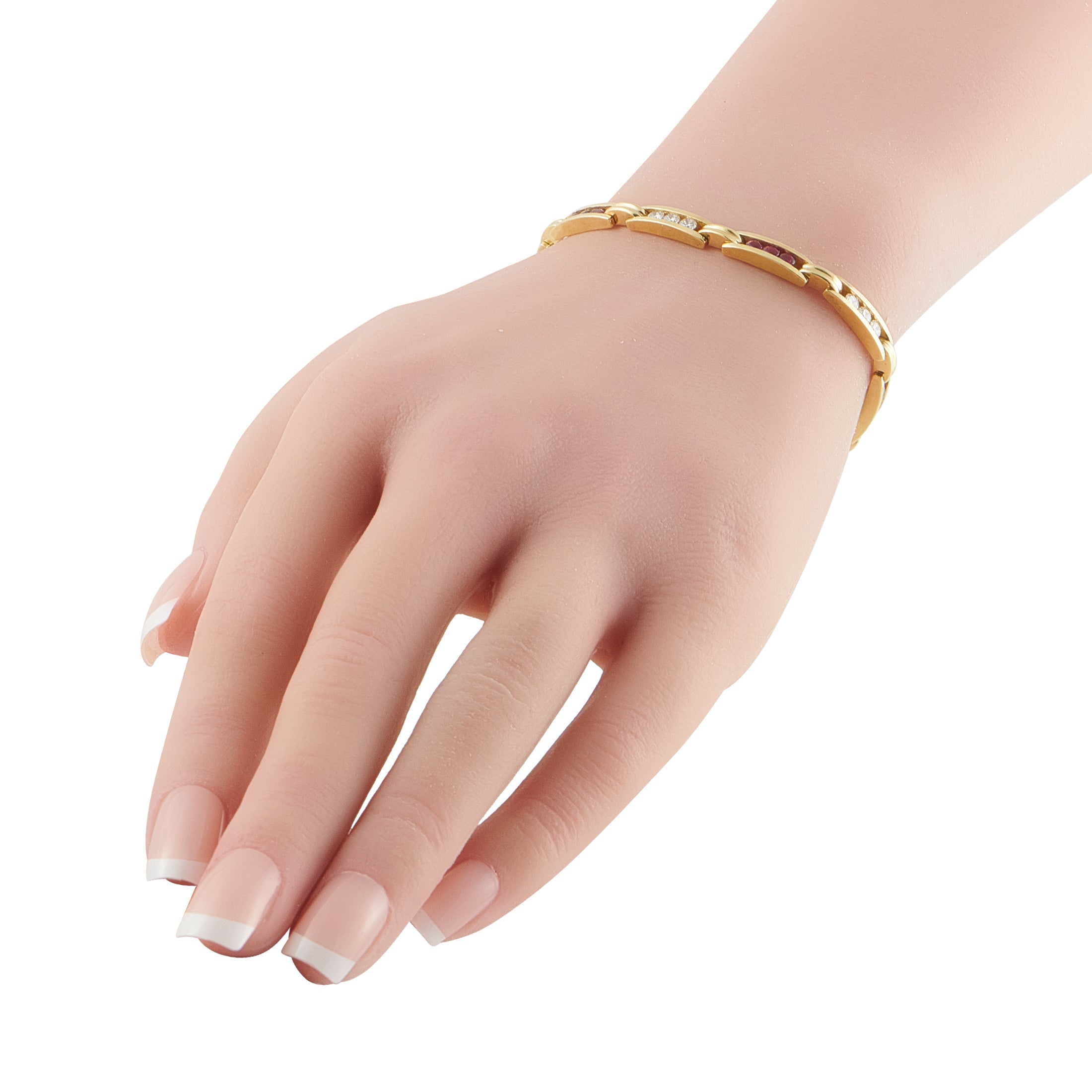 18K Yellow Gold 1.0ct Diamond and Ruby Bracelet