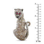 18K Yellow Gold 27.04ct Diamond and Ruby Brooch