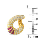Exclusive 18K Yellow Gold 3.12ct Diamond and Ruby Clip-On Earrings