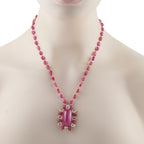 18K Yellow Gold 4.0ct Diamond and Ruby Necklace