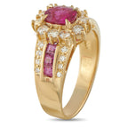 18K Yellow Gold 1.08ct Diamond and Ruby Ring