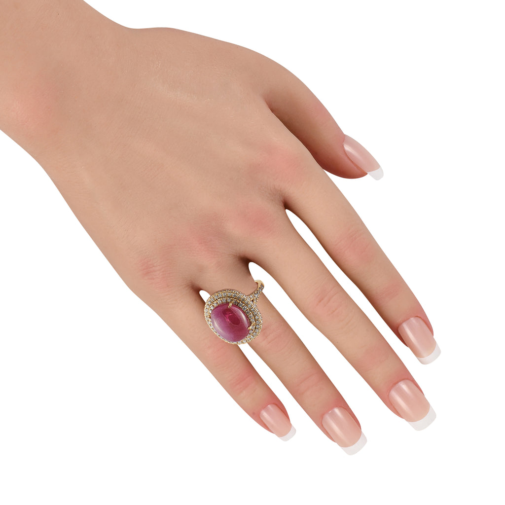 18K Yellow Gold 1.90ct Diamond and Ruby Ring