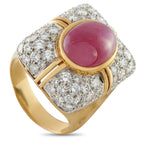 Exclusive 18K Yellow Gold 2.40ct Diamond and Ruby Ring