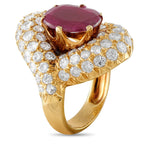 18K Yellow Gold 3.50ct Diamond and Ruby Cocktail Ring