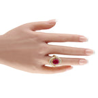 18K Yellow Gold 3.50ct Diamond and Ruby Cocktail Ring