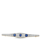18K Yellow Gold 2.70ct Diamond and Sapphire Brooch