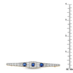 18K Yellow Gold 2.70ct Diamond and Sapphire Brooch