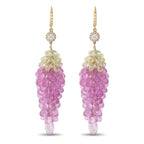 18K Yellow Gold 6.60ct Diamond and Sapphire Earrings