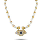 18K Yellow Gold 7.0ct Diamond and Sapphire Statement Necklace