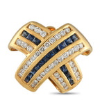 Exclusive  18K Yellow Gold 0.76ct Diamond and Sapphire Pendant