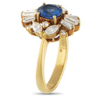 Exclusive 18K Yellow Gold 1.02ct Diamond and Sapphire Ring