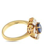 Exclusive 18K Yellow Gold 1.02ct Diamond and Sapphire Ring