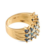 Exclusive 18K Yellow Gold 0.64ct Diamond and Sapphire Ring