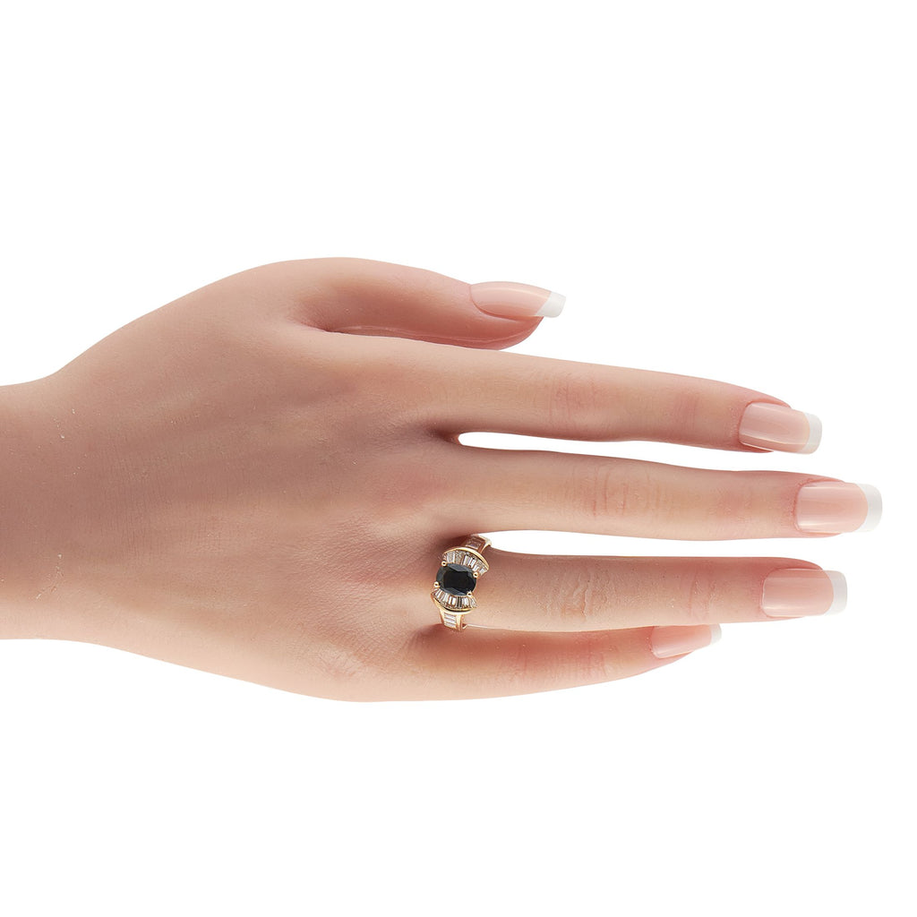 18K Yellow Gold 1.08ct Diamond and Sapphire Ring