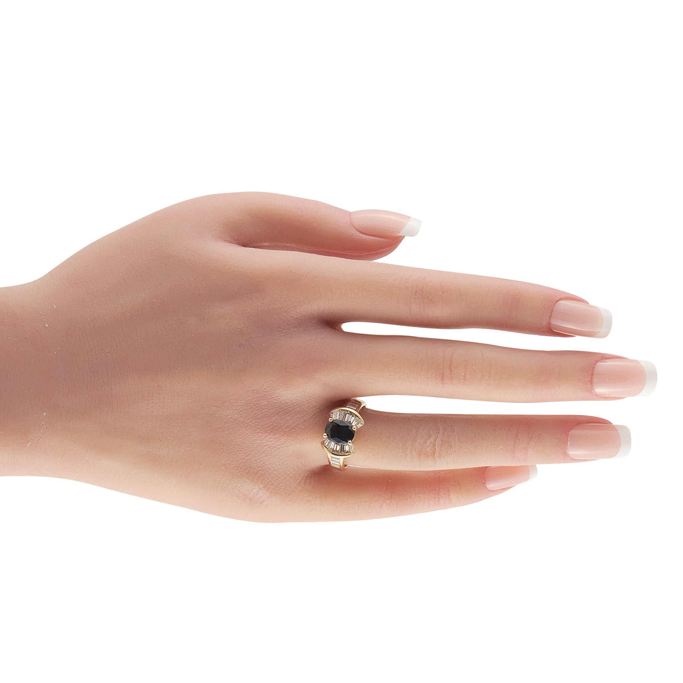 18K Yellow Gold 1.08ct Diamond and Sapphire Ring