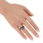 18K Yellow Gold 1.0ct Diamond and Sapphire Ring