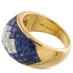 18K Yellow Gold 1.0ct Diamond and Sapphire Ring