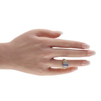 Exclusive 18K Yellow Gold 0.57ct Diamond and Sapphire Ring
