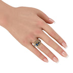 18K Yellow Gold 1.0ct Diamond and Sapphire Ring