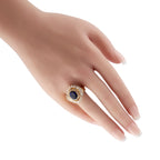 18K Yellow Gold 1.68ct Diamond and Sapphire Ring