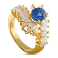 18K Yellow Gold 2.55ct Diamond and Sapphire Ring