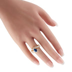 18K Yellow Gold 2.55ct Diamond and Sapphire Ring