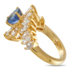 18K Yellow Gold 2.55ct Diamond and Sapphire Ring