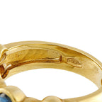 18K Yellow Gold 0.64ct Diamond and Sapphire Ring