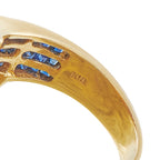 18K Yellow Gold 0.58ct Diamond and Sapphire Swan Ring