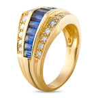 18K Yellow Gold 0.40ct Diamond and Sapphire Ring