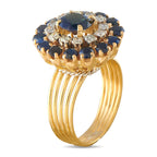 18K Yellow Gold 0.29ct Diamond and Sapphire Ring
