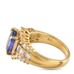 Exclusive 18K Yellow Gold 0.85ct Diamond and Tanzanite Ring