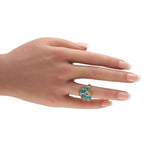 Exclusive 18K Yellow Gold Diamond, Topaz, and Ruby Ring